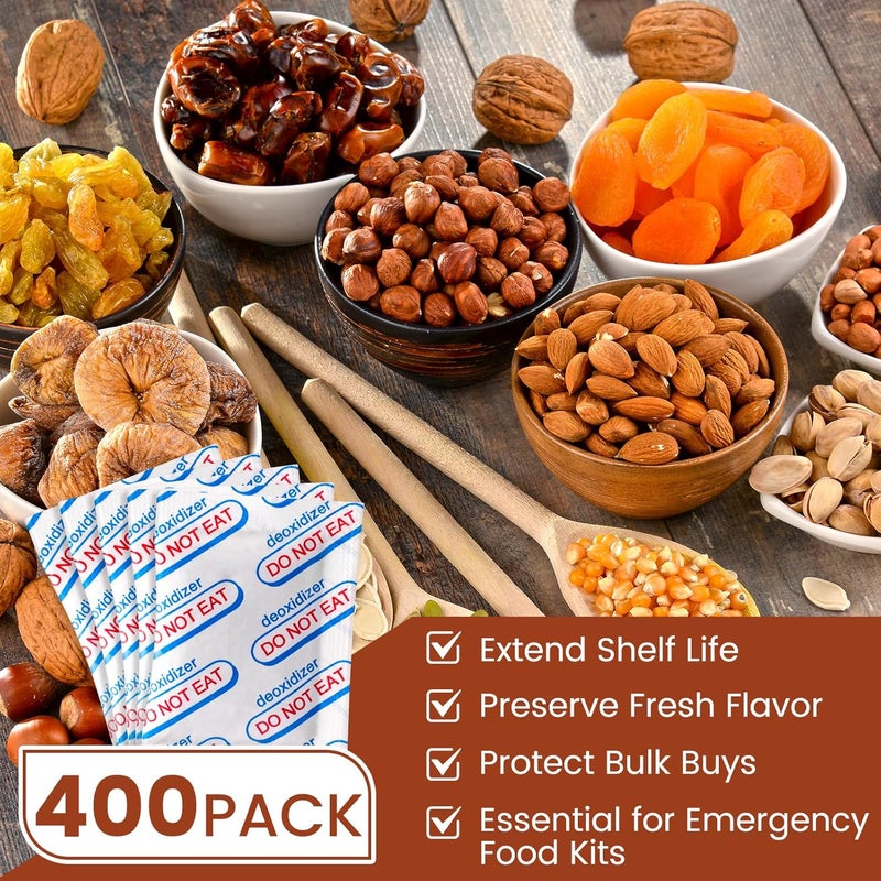 Zeefpod 400 Count 500cc Oxygen Absorbers, 10 Individually Vacuum Sealed Packs with Oxygen Indicator, Mylar Bag Food Storage, Canning Jars, Freeze Dryer Storage, Dehydrated and Preserved Foods - Image 2